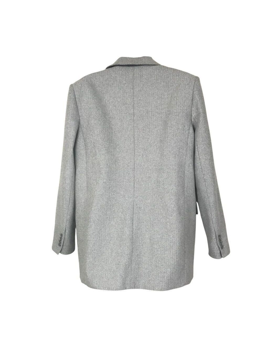 Aritzia Wilfred Grey Herringbone Print Wool Cashmere Blend Size S - Picture 6 of 8